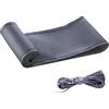 CGEAMDY Coprivolante Auto Universale da Cucire, Coprivolante Fai-Da-Te in Pelle Morbida Sul Volante Dell'auto con Ago e Filo, Coprivolante per Auto Cucire a Mano per Volante Dell'auto (Grigio)
