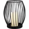 Gadgy Portacandele Gadgy nero - Grande portacandele per candele - Portacandele nero - Decorazione per il salotto a base di candele - Decorazione per candele in metallo - Lanterna nera - 16,7 x 18 cm