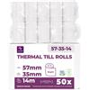 LYNNE PAYMENT SOLUTIONS LYNNE Rotoli POS 57x35x12 di carta termica per ricevute Bancomat Rotolini