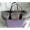 O bag MINI - Borsa Nuova Originale Col. VIOLA Int. NERO Manici NERO BORDO