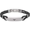 Emporio Armani Bracciale Da Uomo, Lunghezza Interna: 185 mm, Id Dimensione: 40X5 mm Bracciale In Acciaio Inox Argento, EGS2719040
