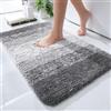 OLANLY Tappeto da bagno 61 x 40 cm, tappeto da bagno in microfibra extra morbido e assorbente, retro in gomma, ad asciugatura rapida, lavabile in lavatrice, per pavimento del bagno, vasca, doccia e