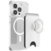 PopSockets Portafoglio per Smartphone MagSafe, Porta Carte con Grip, White - White Clear