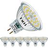EACLL Lampadina LED GU5.3 MR16, 6,5 W, sostituisce lampadine alogene da 60 W, bianco neutro, 4000 K, 580 lm, senza sfarfallio AC/DC 12 V, non dimmerabile, con angolo di diffusione di 120°, confezione