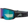 ALPINA NAKISKA Q-LITE - Maschera da sci OTG anti-appannamento, estremamente robusta e infrangibile, protezione UV 100% per adulti, black-willow-green matt
