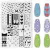 RUNRAYAY Kit per stamping per unghie con fiocco e ciliegia, piastra per stamping per nail art, kit per stamping per smalto, modello in silicone per nail art, design per salone di manicure