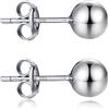JiaYang Orecchini a perno in argento Sterling 925 con zirconia cubica, ipoallergenici, per donna/uomo, unisex, 4 mm - 8 mm, 6mm, Argento sterling, Zirconie sintetico