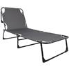 Avilia Lettino Prendisole con schienale e cuscino da Giardino - Sedia Prendisole ergonomica - 173 x 56 cm -Grigio