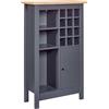 Inter Link - Armoire a vin - Armoire di cucina - Armoire buffet - Per 12 bouteilles - 3 mensole aperte - 1 porta - Nellina - Riproduzione chêne Artisan - Antracite