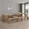 Dmora - Set tavolo e sedie Eric, Composizione multiuso, Set con consolle e 2 panche allungabili, 100% Made in Italy, 66x25h45 cm, Acero