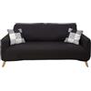 HOME DECO FACTORY TX8153 - Fodera estensibile a tre posti, in tessuto, per interni e lettino, in poliestere, 230 x 80 x 85 cm, colore: Nero