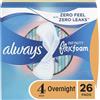Always, Infinity con cuscinetti FlexFoam da donna, taglia 4, assorbimento notturno con ali, 26 pezzi