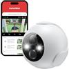 SwitchBot Telecamera di sicurezza wireless 2K, impermeabile per esterni con funzionamento a batteria da 10000 mAh, visione notturna a colori