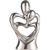 QBMYCN Statua in ceramica di coppia che abbraccia, statua di arte astratta moderna, scultura romantica di coppia astratta, per soggiorno, camera da letto, ufficio, ingresso, camino. (Argento A, Grande)