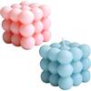 NICAVKIT 2Pcs Bubble Candle - Candela profumata a forma di cubo di soia fatta a mano candele a forma di cubo, candele decorative in cera d'api per camera, matrimonio, festa