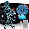 Eygerur 2 Pezzi Ronaldo Calcio Luce Notturna Bambini, Regalo de Calcio per Bambini 2 3 4 5 6 -12 anni, Calcio Lampade 3D Illusione Lamp con 16 Cambi di Colore, Regali di Natale Compleanno per Ragazza, Ragazzo