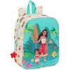 safta Vaiana - Zaino per bambini, zaino per bambini, zaino per scuola, adattabile al carrello, ideale per asilo, comodo e versatile, qualità e resistenza, 22 x 10 x 27 cm, colore: Beige/Blu,