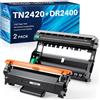 INK4U TN2420 Toner + DR2400 Tamburo Compatibile con Brother DR-2400 Tamburo TN2420 Toner Nero per MFC-L2710DW MFC-L2710DN L2730DW L2750DW HL-L2350DW HL-L2310D HL-L2375DW DCP-L2530DW DCP-L2510D L2550DN