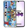 Cokitec Cover rinforzata in vetro temperato per Samsung Galaxy A34 5G Manga One Piece Sunny