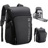 K&F CONCEPT Zaino per fotocamera professionale, borsa impermeabile di grande capacità per fotocamera reflex digitale con scomparto per laptop 16 Pollici