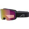 ALPINA TAOS Q-LITE - maschera da sci con lenti specchiate e ad alto contrasto, protezione UV al 100%, per adulti - black matt - M