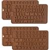 LIUCONGBD 4 Pezzi Stampo in Silicone per Cioccolato, Stampo in Silicone a Forma con Lettere A-Z e Numeri 0-9, Stampi per Dolci, Biscotti e Decorazioni Torte, Facili da Usare e Lavare