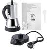 Tyenaza Caffettiera Moka 200/300ml Caffettiera elettrica in acciaio inox Espresso Caffettiera Moka Caffettiera elettrica Spina UE 220V(300ml)