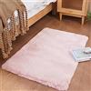Ghouse Faux Tappetto di Pelle di Pecora Tappeto a Pelo Corto Lavabile Fluffy Uni Effetto Pelliccia Antiscivolo Facile da Pulire, Dimensione:60 x 90 cm, Colore: Rosa
