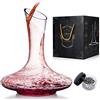 NEW PACIFIC YOUYAH Decanter per Vino 100% Cristallo Soffiato a Mano Senza Piombo New Pacific YouYah (1200ml) - Aeratore/Decantatore per Vino Rosso - Regalo di Lusso