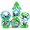 Cusdie Set di 7 dadi poliedrici per DnD contenenti animali, per giochi di ruolo, Dungeons and Dragons (D&D), MTG, Pathfinder (panda)