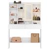 VASAGLE KAILYN Collezione - Toeletta con Luci LED 3 Colori con Luminosità Regolabile, Tavolo da Trucco con Specchio, Ripiani Regolabili, 2 Cassetti, Postazione Trucco, Bianco RDT123WB01
