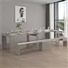 Dmora - Set tavolo e sedie Crispin, Composizione multiuso, Set con consolle e 1 panca allungabili, 100% Made in Italy, 66x25h45 cm, Grigio