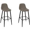 HOME DECO FACTORY,HD0283, Set di 2 Sgabelli Bar Cotele Scott Taupe M2, Softness, Arredo, Seduta, Sgabello e Sedia Bar, 46,5x100,5x49,5 cm, altezza seduta 70,5 cm, Taupe Nero
