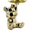 HOME DECO FACTORY, HD0523, Statua Orsetto Dorato 12 cm - Eleganza e Praticità per la Decorazione di Interni, Ideale per Chiavi e Gioielli, Finitura di Lusso, Colore Oro, 14.5x12x18 cm