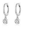 MARLION JEWELS Orecchini da donna in argento 925 con pendente circolare brillante.. Set Orecchini da donna con finitura in argento sterling o oro 18 carati ideali per regalo... Gioielli donna (Argento)