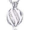 Morella Catenina Donna Angelo Custode in Acciaio Inox 70 cm con Ciondolo Spirale e Sfera zirconi Bianchi Ø 16 mm in Sacchetto di Velluto