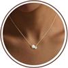 TINGN Collana da donna con perle d'oro, placcata in oro 14 carati, elegante collana con ciondolo a forma di choker, regalo di San Valentino, gioielli alla moda per donne e donne, 41 cm, Rame