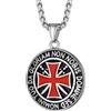 Richsteel Collana con Ciondolo Croce Templare Croce Rossa Elegante da Uomo Unisex Simbolo Cavalieri Templari Argento Gioielli Amuleto Regali per Coppie Genitori