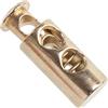 Aerzetix - Confezione da 10 fermacordini cilindrici a Molla con 2 Fori - Fermo per Cavo - Apertura 4 mm - in Metallo - Colore Oro