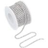 PATIKIL 10 Iarde di Catena Chiusa con Cristalli Strass, Catena con Supporto A Artiglio Strass da 3mm per Cucito Fai da Te Decorazione Creazione Gioielli Matrimonio, Bianco