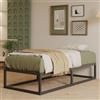 EMODA Struttura Letto Singolo 80 x 190 alta 36 cm con supporto a doghe in acciaio, Struttura Letto in Metallo Resistente Piattaforma, Silenziosa, Facile Montaggio, Nero