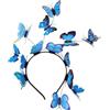 LEEMASING Cerchietto per capelli con farfalla e fata per donne e ragazze, tiara hoop fascinator per concorsi di matrimonio, ballo di fine anno, compleanno (blu)