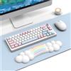 ZIYOU LANG Poggiapolsi per Tastiera, Tappetino Tastiera Ergonomico Wrist Rest Cuscinetto di Supporto per Palmi e Polsi con Memory Foam, Base Antiscivolo per Computer da Gioco Laptop Computer-Rainbow