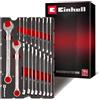 Einhell Original Einhell E-Case Pad 19 pezzi chiavi combinate (Ø 6-27 mm, profilo 12 lati, acciaio cromo-vanadio, finitura satinata, inserto EVA, sistema E-Case)