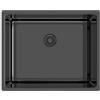 Edesa Lavello cucina sotto piano di lavoro 1 secchio quadrato FUJI BE 50 x 40 cm acciaio inox profondità 18 cm fondo assorbente accessori inclusi colore nero