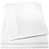 Sweet Home Collection Set di lenzuola a strisce per letto matrimoniale, 6 pezzi, collezione Supreme 1500, in microfibra spazzolata, con tasca profonda, 2 federe extra, per letto matrimoniale, colore: bianco