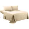 Sfoothome Set di lenzuola per letto queen size, lussuose lenzuola di lusso, 4 pezzi, con tasca extra profonda, serie 1800, resistente alle pieghe e allo sbiadimento, set di lenzuola e federe