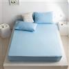 Good Nite Lenzuolo con angoli per letto singolo, 25 cm, con tasca extra profonda, morbido e traspirante, lenzuolo con angoli (blu, singolo)