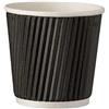 Intertan -1922- Intertan Q530059 - Set di 25 bicchieri in carta scanalata, diametro 62 mm, capacità 4oz, colore: Nero