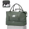 WEPLAN Borsone da Viaggio Donna Bagaglio a Mano Easyjet 45x36x20 Borsa da Viaggio Donna Uomo Borsone Palestra con Scomparto per le Scarpe Travel Bag Borsa Sportiva Cabina Weekend,A03-Verde Militare